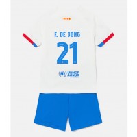 Barcelona Frenkie de Jong #21 Auswärts Trikotsatz Kinder 2023-24 Kurzarm (+ Kurze Hosen)